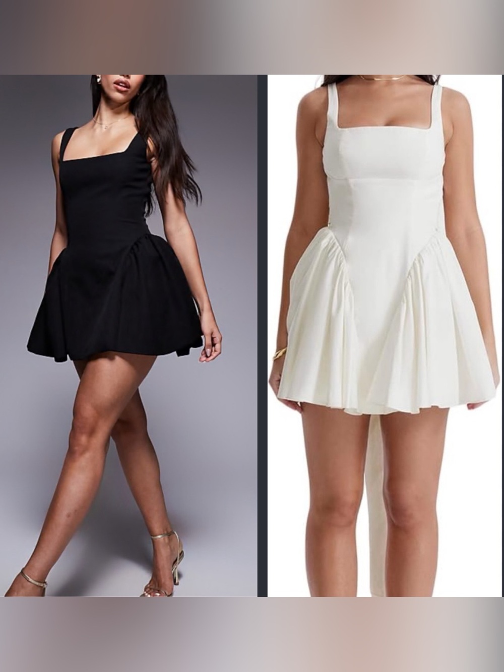 ✨NWT Commense Drop Waist Mini Dress Duo Set (Black & White) - Size M